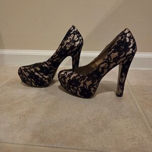 Madden girl black lace heels